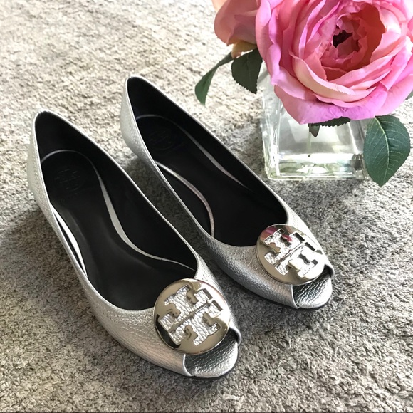 Tory Burch Shoes - Preloved Tory Burch Peep Toe Low Wedge Sandals